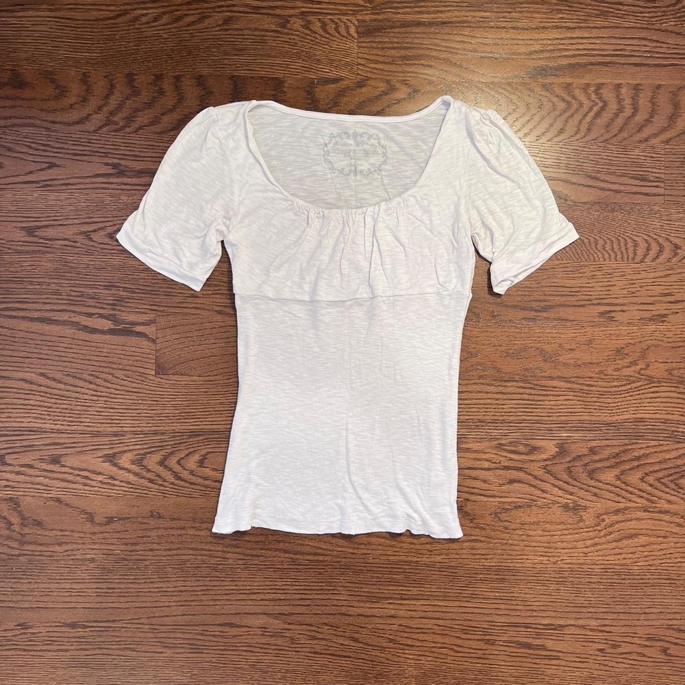 y2k white ruffle baby doll top large